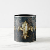 Or Fleur de lis sur la tasse d'impression florale (Centre)