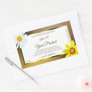 Or floral et Parties scintillant Brown Étiquettes