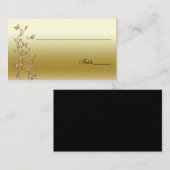 Or, Flore noire avec papillons Cartes de Place (Devant / Derrière)