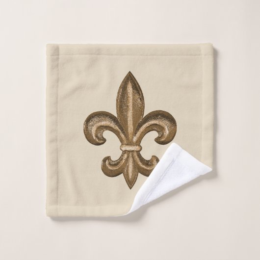 Or French Fleur de Lis (Gant de toilette)