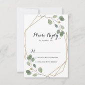 Or Géométrique Moderne Calligraphie RSVP (Devant)