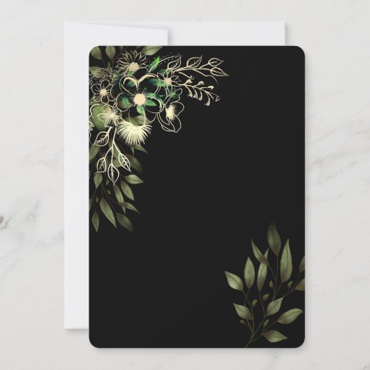 Or gothique chic et Faire-part de mariage noire (Dos)