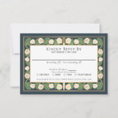 Or Gris Blanc Épée Florale Mariage Royal RSVP (Devant)