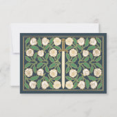 Or Gris Blanc Épée Florale Mariage Royal RSVP (Dos)