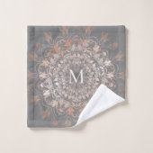 Or Gris Et Rose | Monogramme Mandala (Gant de toilette)