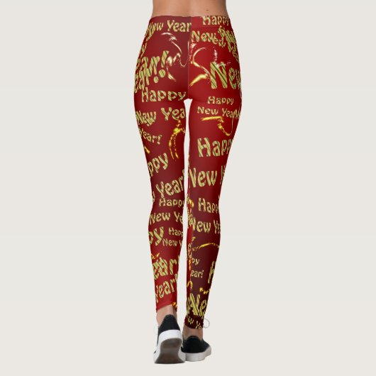 or happy new years texte en rouge leggings (Dos)