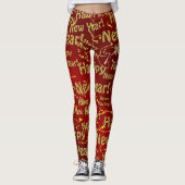 or happy new years texte en rouge leggings (Devant)