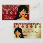 Or indien Bourgogne de femme de carte de visite de (Devant / Derrière)