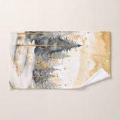 Or lunaire et gris hiver dans les bois (Serviette à main)