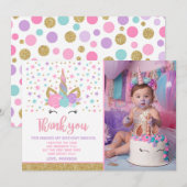 Or magique de rose de carte de remerciements de (Devant / Derrière)