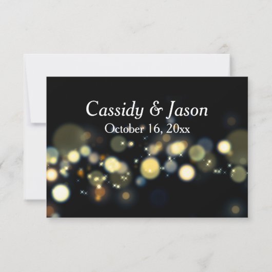 Or Moderne Bokeh et Or RSVP en Ligne Écriture Manu (Dos)