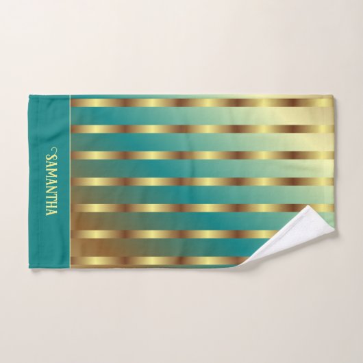 Or Moderne Et Bleu Turquoise (Serviette à main)
