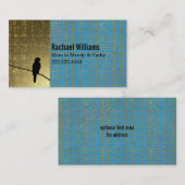 Or moderne et carte de date bleue de jeu de maman (Devant / Derrière)