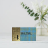 Or moderne et carte de date bleue de jeu de maman (Debout devant)