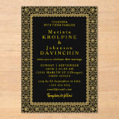 or Moderne Mariage Acrylique Invitations (Recto)