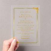 or Moderne Mariage Acrylique Invitations (In situ (ordinateur de poche))