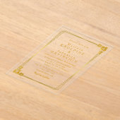 or Moderne Mariage Acrylique Invitations (Poser)