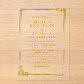 or Moderne Mariage Acrylique Invitations (Recto)