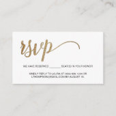 Or Moderne RSVP pas d'envoi de carte Place réservé (Devant)