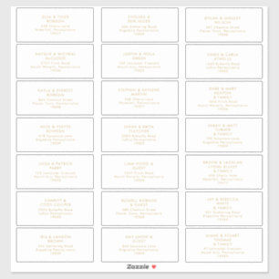 Or moderne   Sticker d'adresse du Mariage blanc