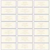 Or moderne | Sticker d'adresse du Mariage de crème (Devant)
