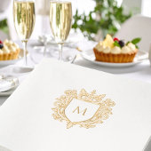 Or Monogramme Famille Crest Foil Napkin