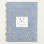 Or Monogramme Moderne Tendance Goutte de Pluie Ble (Devant)