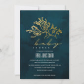 OR NAVY SOUS-MARINE ALGUES BABY SHOWER INVITATION (Devant)