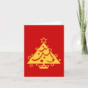 or noël arbre design carte rouge