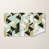 Or Noir Blanc Boho Glam Motif Triangles Doré à l'E (Serviette à main)