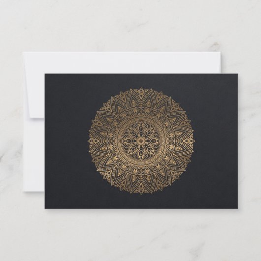 OR NOIR CLASSIQUE ORNATE MANDALA MARIAGE RSVP (Dos)