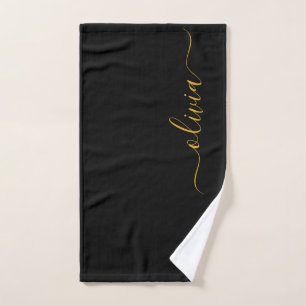 Or Noir Écriture Moderne Monogramme Nom Féminin