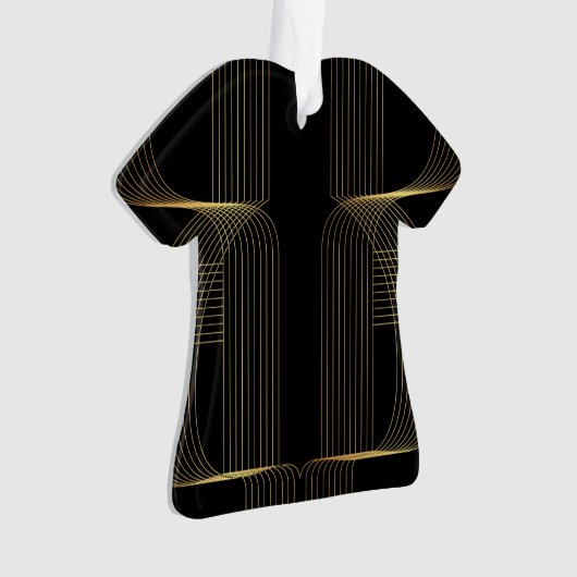 Or, noir, élégant, cool, art de ligne tendance uni (devant)