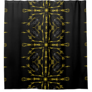 Or noir fait sur commande et rideau en douche gris