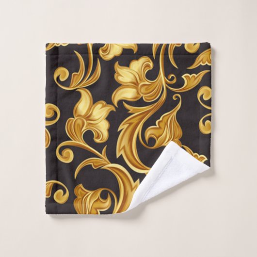 Or noir floral (Gant de toilette)