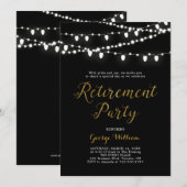 Or & Noir | Invitation de fête de retraite moderne (Devant / Derrière)