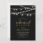 Or & Noir | Invitation de répétition de dîner chic (Devant)