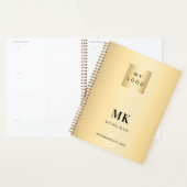 Or noir monogramme initiales affaires 2026 (Devant avec enveloppe)