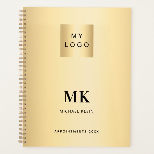 Or noir monogramme initiales affaires 2026 (Devant)