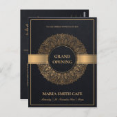 OR NOIR ORNATE MANDALA GRAND OUVERTURE INVITATION (Devant / Derrière)