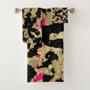 Or Noir Paillettes Rose Chaud Abstrait qui se Déco