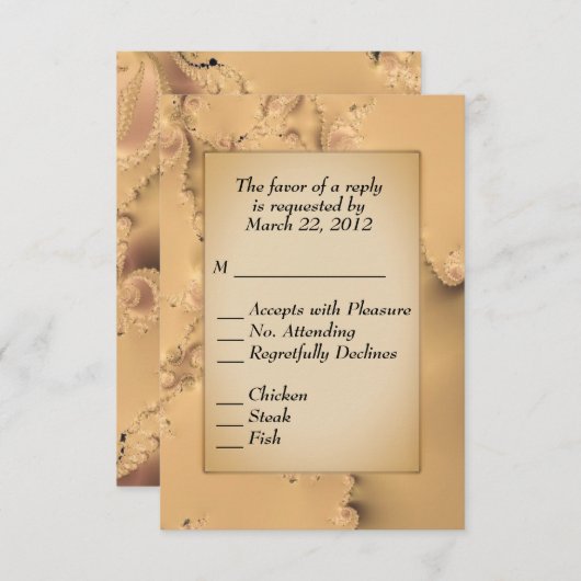 Or Or Antique RSVP avec choix de menu (Devant / Derrière)