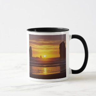 OR, Oregon-kust, Cannon Beach, zeestapels om 2 uur Mok