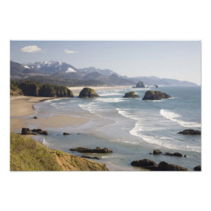 OR, Oregon-kust, Ecola State Park, Crescent Foto Afdruk