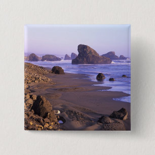 OR, Oregon-kust, Myers Creek, rotsformaties Vierkante Button 5,1 Cm