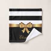 Or personnalisé, ARC d'or de rayures audacieuses (Gant de toilette)