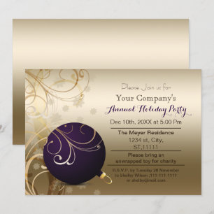 or pourpre Fête de vacances corporative Invitation