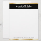 Or professionnel et en-tête de lettre noir (Devant / Derrière)