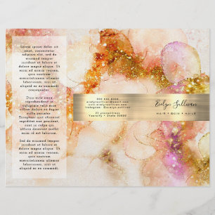 or rose aquarelle fausse brochure