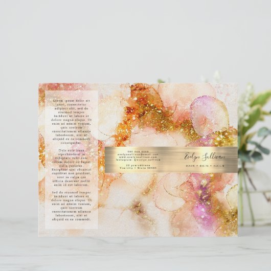 or rose aquarelle fausse brochure (Debout devant)